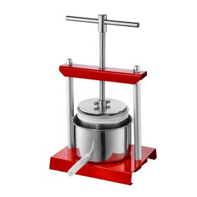 Fruit Wine Press, 0.8 Gallon/3L, 2 Stainless Steel Barrels, Manual Juice Maker