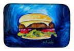 I Want Mine Dressed Hamburger Dish Drying Mat Absorbent Dish Drying Mat Pad for Kitchen Counter Dish Drainer Mat for Countertop, 14 x 21", Multicolor