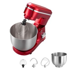 Stand Mixer, 4.4 QT+6 QT Electric Kitchen Mixer, 300W Dough-Mixer, 10 Speeds Tilt-head Food-Mixer with Stainless Steel Bowls, Dough Hook, Whisk