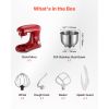 Stand Mixer, 6 QT Electric Kitchen Mixer, 660W Dough-Mixer, 6 + Pulse Speeds Tilt-head Food-Mixer with Stainless Steel Bowl, Dough Hook, Whisk, Beater