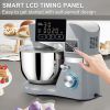 Stand Mixer, 660W Electric Dough Mixer with 6 Speeds LCD Screen Timing, Tilt-Head Food Mixer with 5.8 Qt Stainless Steel Bowl, Dough Hook, Flat Beater