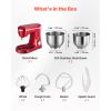 Stand Mixer, 4.4 QT+6 QT Electric Kitchen Mixer, 300W Dough-Mixer, 10 Speeds Tilt-head Food-Mixer with Stainless Steel Bowls, Dough Hook, Whisk