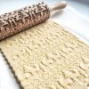 Baking Cookies Fondant Cake Dough Engraved Roller Rolling Pin